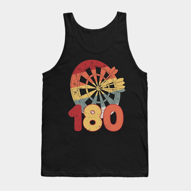 Darts Player 180 Retro Vintage Tank Top by Visual Vibes